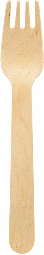 Houten BioPak vork van 16 cm.