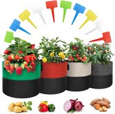Aardappelplantenzak, 45 liter, vliesstof, plantenzakken, strap, handgrepen, plantenzakken voor tomaten, aardappelen, bloemen, 10 planten, etiket, 4 kleuren (groen/rouge/beige/grijs)