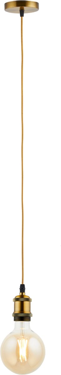 Pendel Champagne Goud - Inclusief Lichtbron Goud - Vintage - 1.5m Snoer - Met Plafondkap