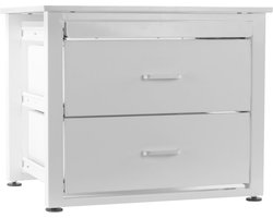 Nedco - Wasmachine verhoger met twee lades en schuifplateau - Heavy bold - maximale belasting 100Kg