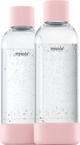 Mysoda - Set van 2 herbruikbare flessen van 1 liter - Light Pink - Geschikt voor Mysoda apparaten