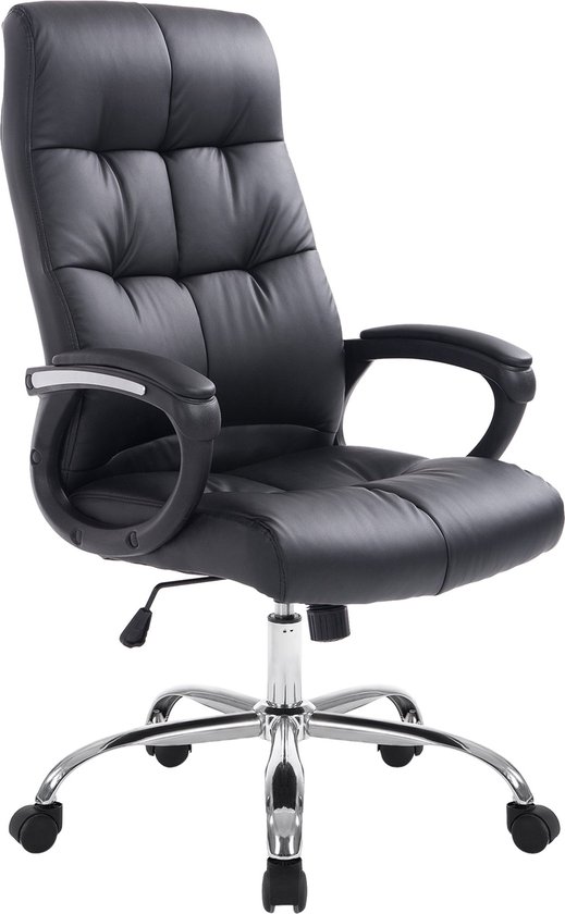Chaise de bureau Clp Poseidon - Cuir artificiel - Noir