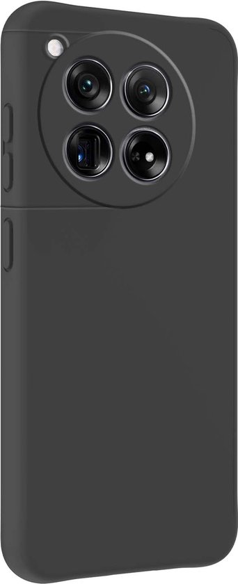 Coque Compatible avec OnePlus 12, Coque Arrière en Siliconen avec Protecteur d'écran - Zwart