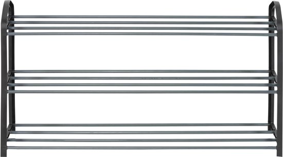 Étagère à chaussures - Étagère de rangement Chaussures pour femmes - Armoire à chaussures - Armoire à Chaussures pour femmes - Zwart - 2 niveaux