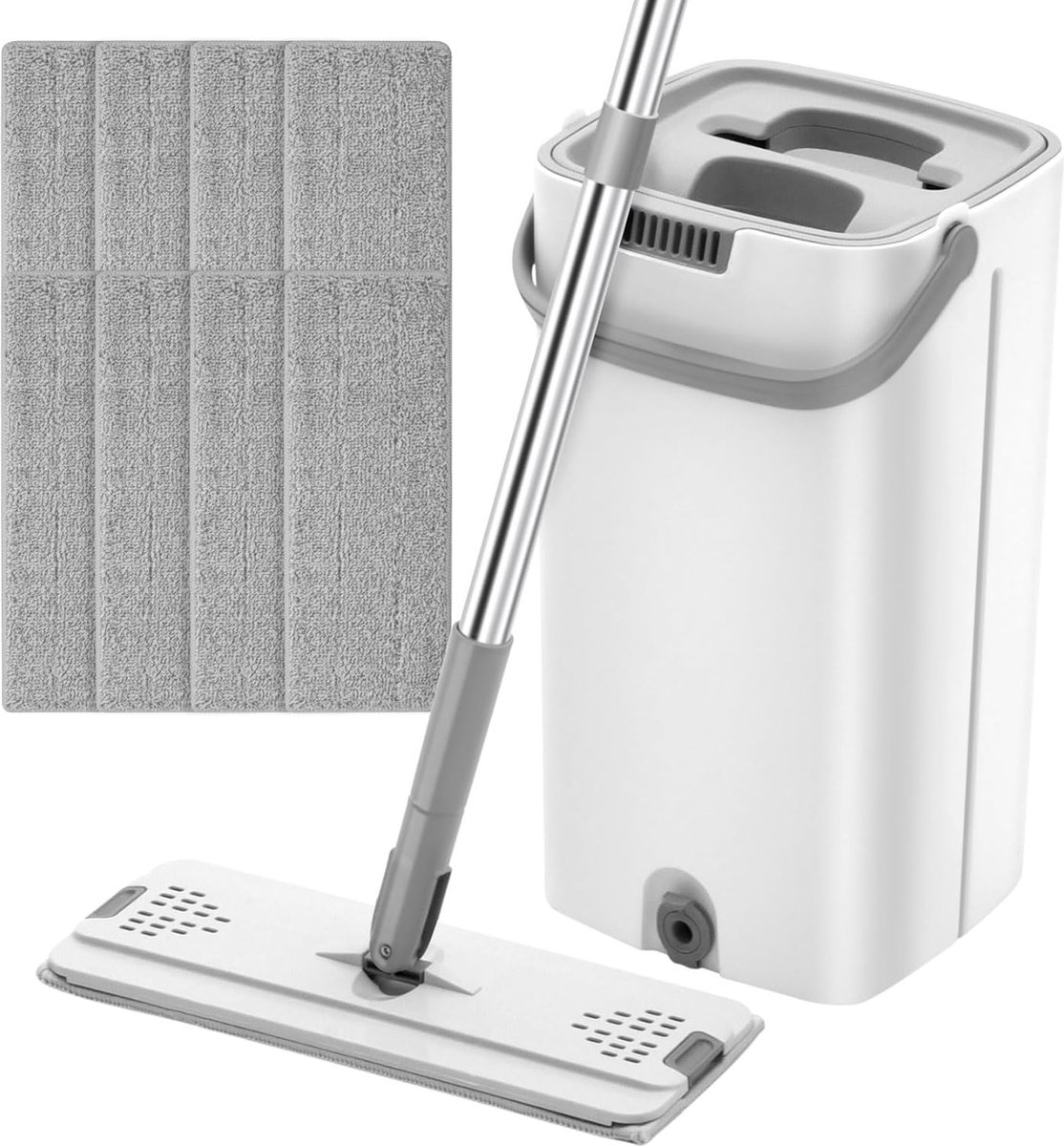 Goedkoopste Vloerreinigingssysteem met wasbare microvezelpads, handsfree was-vlakmopset voor hardhouten vlakmop