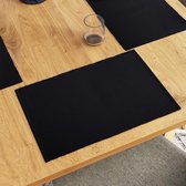 Napperons en coton côtelé (lot de 6) - noir profond | 48x33cm | Plus de 20 couleurs modernes et motifs tissés. Sets de table en tissu lavables