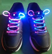 Lichtgevende LED Veters - Blauw/Roze