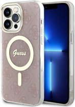 Guess iPhone 13 Pro Max (6,7') GUHMP13XH4STP hardcase Magsafe IML 4G roze