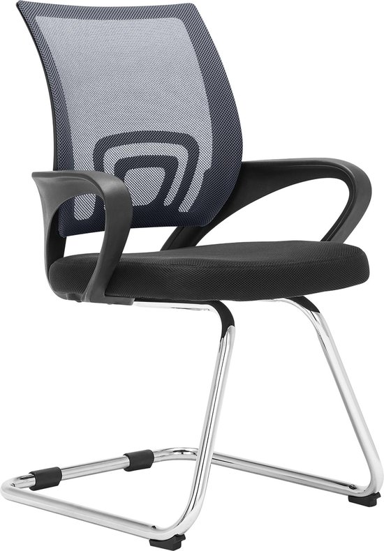 CLP Eureka Bezoekersstoel - Eetkamerstoel - Met Armleuning - Stof - grijs