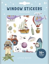 Little Dutch raamstickers Jim & Friends - niet permanente verplaatsbare stickers met speelachtergrond - window stickers
