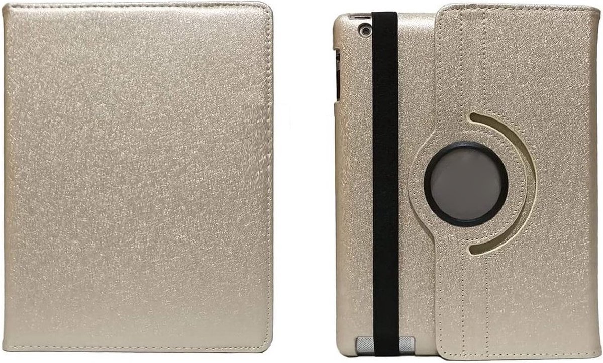 Draaibare Bookcase - Geschikt voor oude iPad Hoes 2e, 3e, 4e Generatie - 9.7 inch (2011,2012) Goud