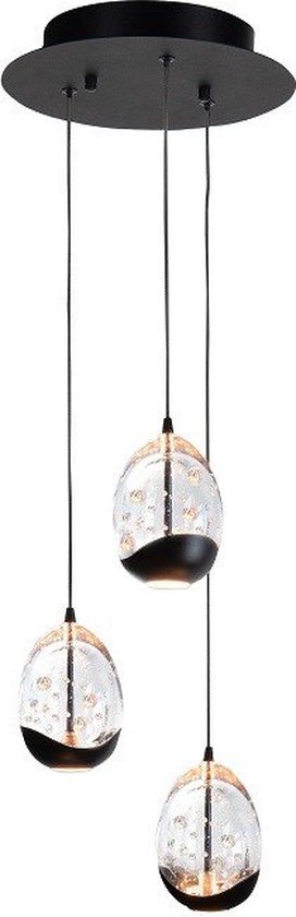 Highlight hanglamp Clear Egg rond 3L - zwart