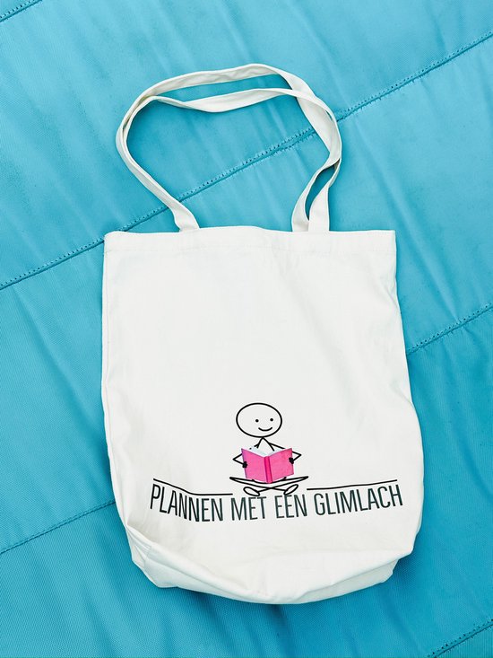 Robin met bloemen Totebag - draagtas, katoenen tas, schoudertas, canvas tas