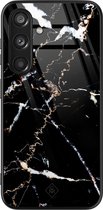 Casimoda® hoesje - Geschikt voor Samsung Galaxy S24 - Marmer Zwart - Luxe Hard Case Zwart - Backcover telefoonhoesje - Zwart