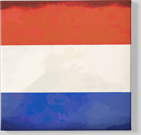 Canvas Schilderij - Nederlandse Vlag - Print Op Canvas