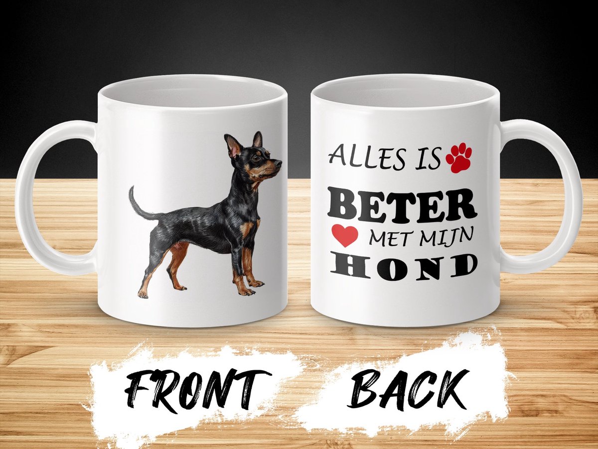 Mok Miniature Pinscher Alles is beter met mijn hond - dog - doglover
