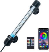 Aquariumverlichting met Controller en Bluetooth - Daglichtsimulatie - Maanlichteffecten - Kleurverloopopties - Waterbestendig - Energiezuinig - 20 Watt - 19 cm