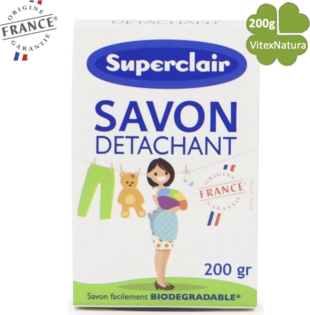 Goedkoopste SODA NATRIUM BICARBONAAT 2x200G ZEEP Detachant | Multifunktionale schoonmaakzeep tegen vlekken | Superclair