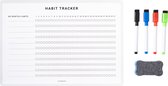 Planbooks - Magnetic Habit Tracker - Suivi des mois sur tableau blanc - A4 - Y compris Marqueurs et gomme