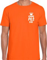 Bellatio Decorations Koningsdag verkleed shirt voor heren - koning pils dag - oranje - feestkleding L