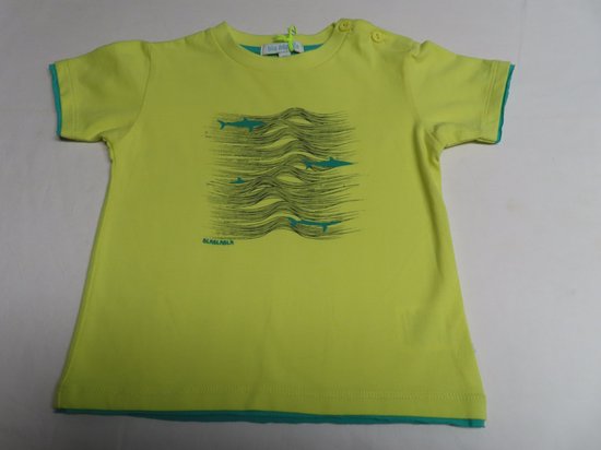 T shirt - Korte mouwen - Jongens - Geel / groen - vissen - 2 jaar 92