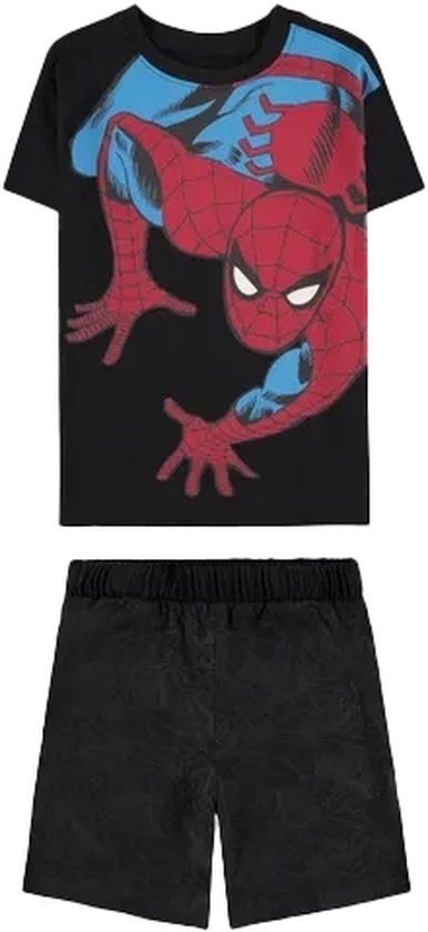 Marvel SpiderMan - Spider-Man Korte Kinderpyjama - Kids 146 - Zwart