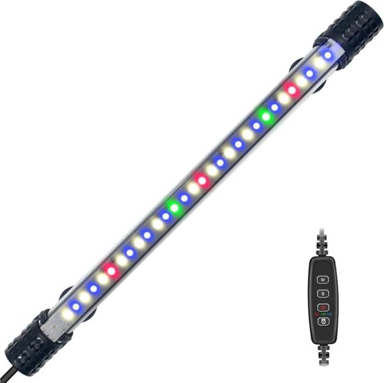 Sonnewelt LED aquarium lamp, aquariumverlichting lamp wit blauw licht 16 W universele aquariumlamp met verstelbare beugel voor zoetwateraquaria