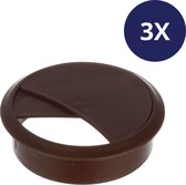 3x Kabeldoorvoer Bruin - ø60mm Boordiameter 20mm Diepte 69mm - Rond