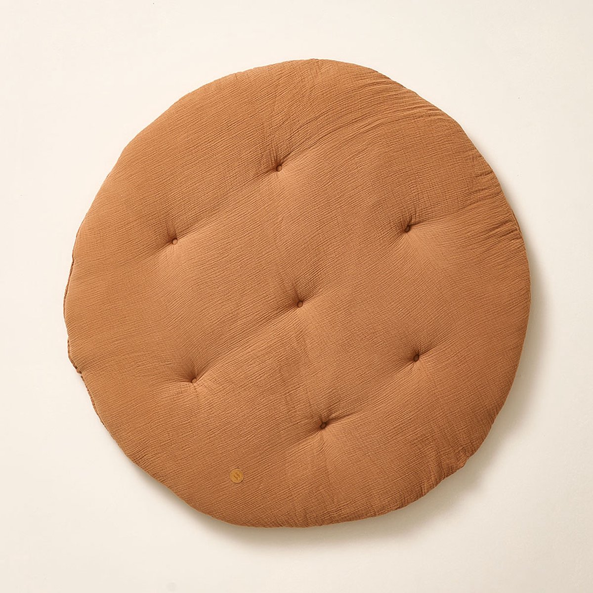 Petite Amélie Speelmat baby - Speelkleed rond - 100% Biologisch mousseline katoen - Luxe en veilige plek voor ontwikkelingsactiviteiten - Gebruik in speeltenten of tipi-tenten - Ø 100 cm - Caramel