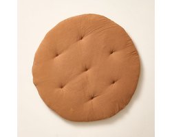 foto van Petite Amélie Speelmat baby - Speelkleed rond - 100% Biologisch mousseline katoen - Luxe en veilige plek voor ontwikkelingsactiviteiten - Gebruik in speeltenten of tipi-tenten - Ø 100 cm - Caramel
