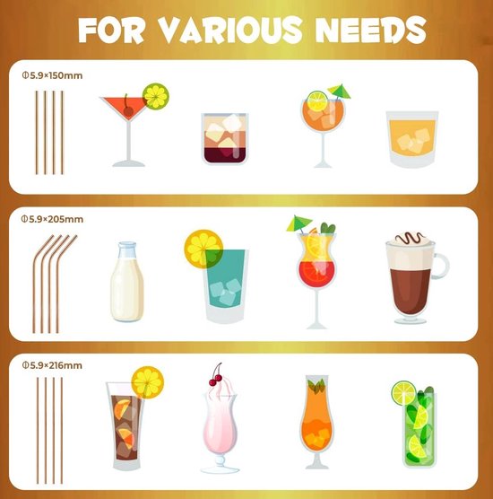 StrawBros | HET ENIGE 𝐁𝐔𝐈𝐆𝐙𝐀𝐌𝐄 roestvrijstalen rietje goud | Gepatenteerd & Gecertificeerd Hygiëne | Roestvrijstalen rietje, Metalen rietje Herbruikbaar, Roestvrijstalen Drinkrietjes, Metalen Rietjes