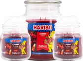 Haribo kaarsen Cherrycola set 3 - 1x groot 2x klein