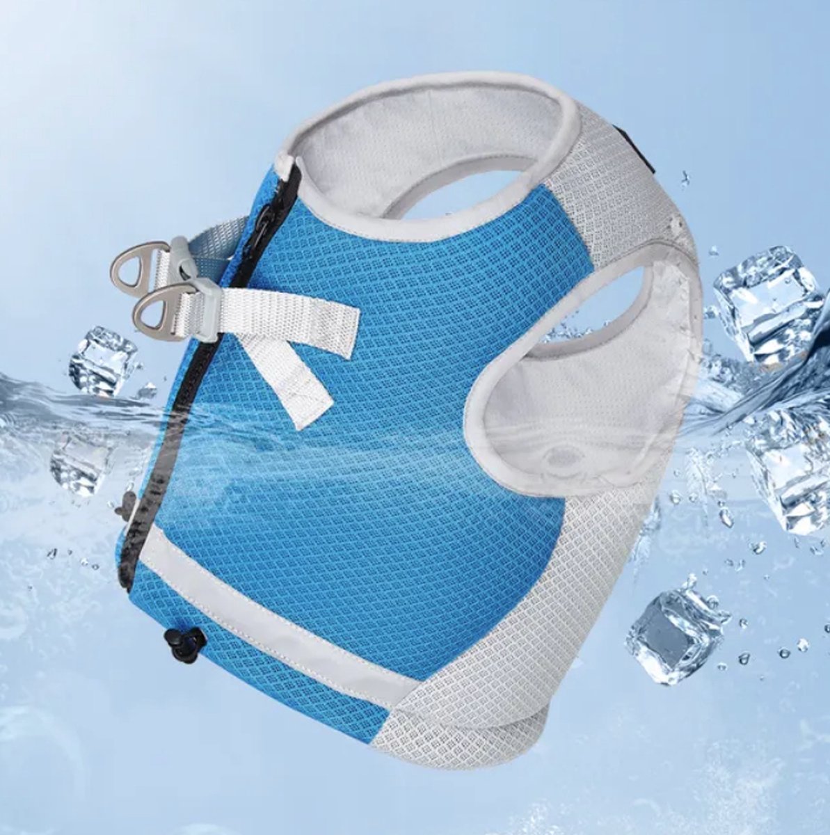 Verkoelend hondenvest Harnas Blauw Maat S - Gewicht Hond 3-6KG - Koelvest voor hond - Dogs&Co
