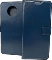 Bookcase Geschikt voor: Nokia G50 Donkerblauw - portemonnee hoesje met 1 stuk Glas Screen protector - ZT Accessoires