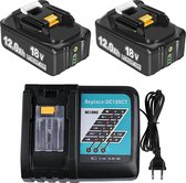 Quality Energies - Kit de démarrage batterie - Batterie 2X 8,0 Ah 18V - Chargeur rapide - Prise Euro - Adapté pour Makita® - 8000mAh - Indication LED - Batterie Li-ion - BL1860B