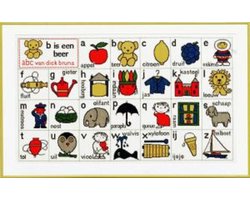 Pako Borduurpakket - telpatroon - ABC Dick Bruna - 219.252 - voorgesorteerd garen - Jobelan - 88 x 55 cm - DIY kit
