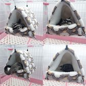 kleine dieren knuffelgrot cavia knuffel bed kussen slaaphol nest pluche huis hangmat voor hamster rat knaagdier fret bebaarde draak degoe bruin M