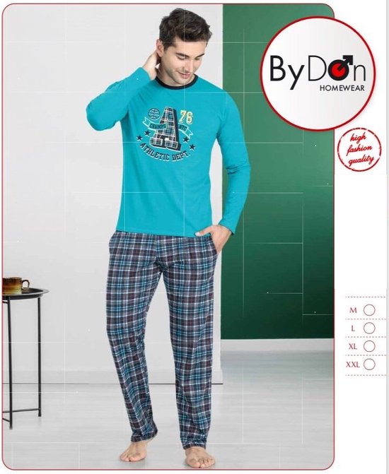 Heren ByDon Pyjama - Pyjamaset - Katoen - 4423 _ Maat M