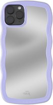 xoxo Wildhearts Wavy mirror case Lilac telefoonhoesje - Geschikt voor iPhone 11 Pro Max - Golvend spiegelhoesje - Wolken hoesje - Schokbestendig - Cloud case - Silicone case met spiegel - Lila / Paars