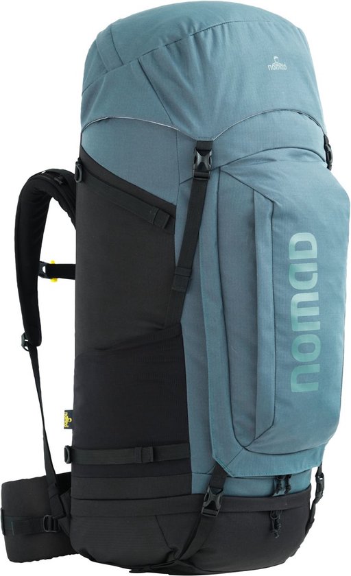 Foto: Nomad batura 70 liter staal blauw premium backpack dames heren hiking trekking rugzak incl flightbag hoes