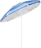 Parasol en aluminium avec protection UV 50+ - Parasol pliable d'un diamètre de 200 cm - Parasol de plage avec piquet de sol stable Ø 3 cm