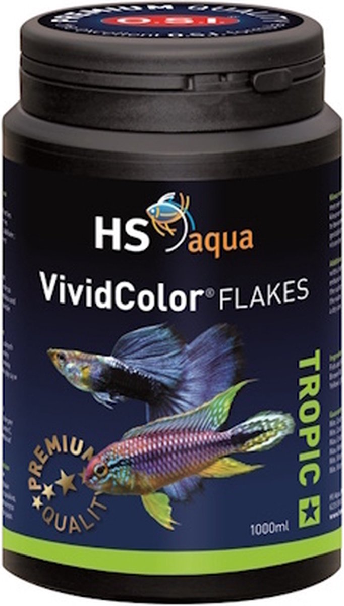 HS aqua Vivid Color Flakes - versterkt kleuren bij aquariumvissen - 200 ml