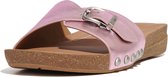 FitFlop Iqushion Adjustable Buckle Metallic-Leather Slides PAARS - Maat 37