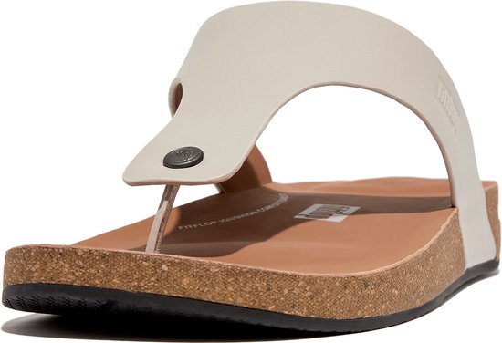FitFlop Iqushion Men'S Leather Toe-Post Sandals GRIJS - Maat 43