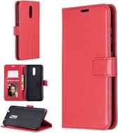 Bookcase Geschikt voor: Nokia 5.1 - Rood - portemonnee hoesje