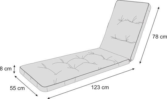 Helloshop26 Ligstoel Zonnebaden Tuinbed Terras Meubel Voor Buiten Met Grijze Kussen