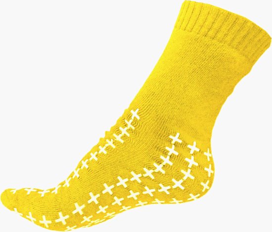 Antislip sokken - maat 35-38 - Geel - Ziekenhuis sokken - voor dames en heren