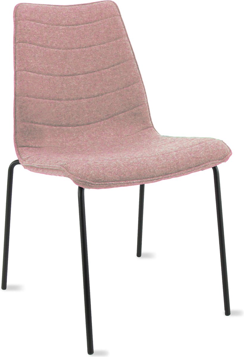 Workliving Verona Eetkamerstoel / Vergaderstoel - Wolvilt Fenice 152 zachtroze - frame zwart Roze - Zwart