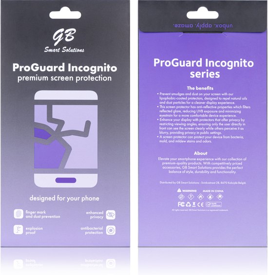Protecteur d'écran GB ProGuard Incognito Privacy conçu pour iPhone X-Xs-11 Pro - 2 pièces