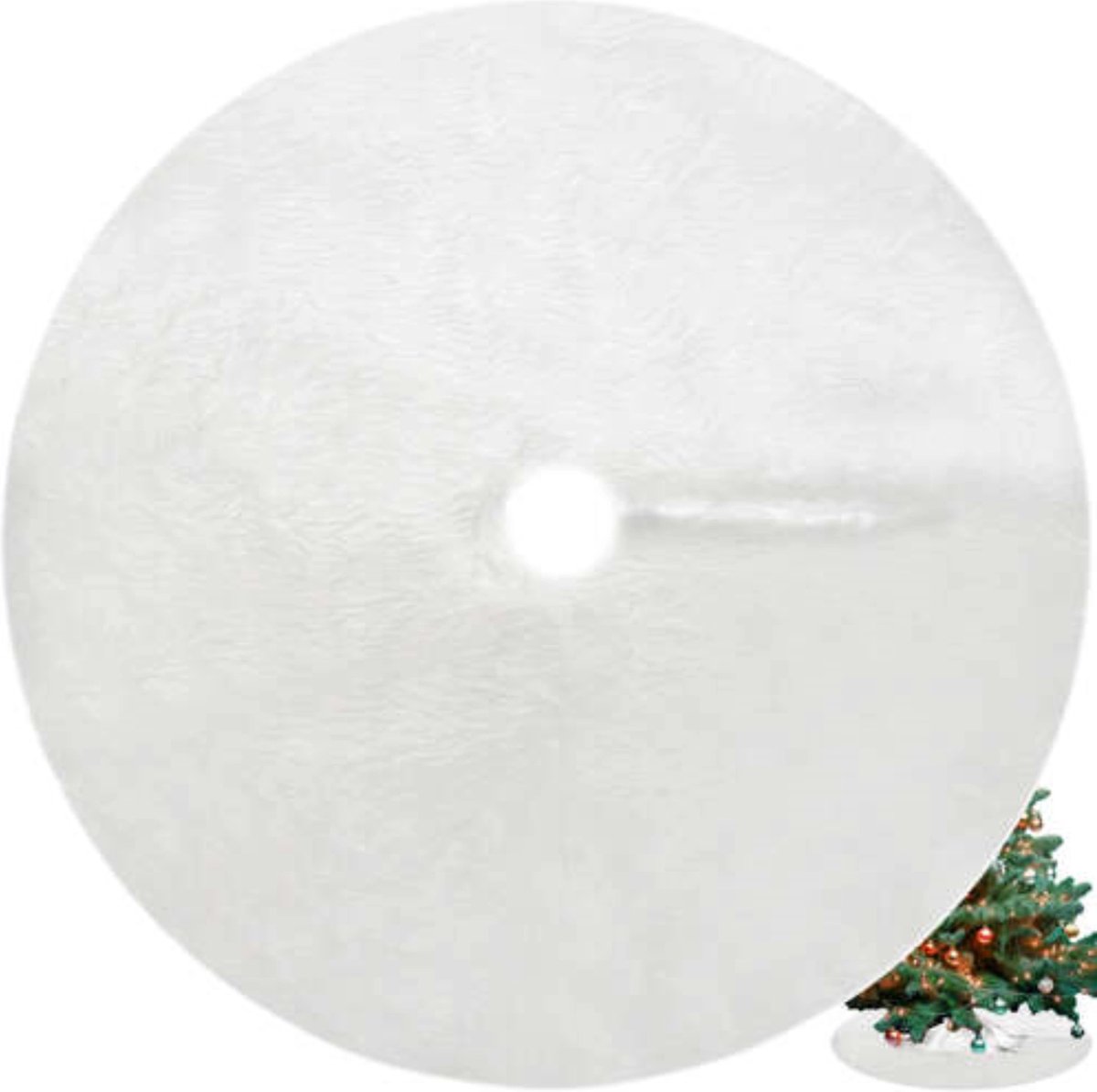 Ruhhy Grote Pluizige Kerstboommat 120cm - Creëer een Luxe Kerstsfeer